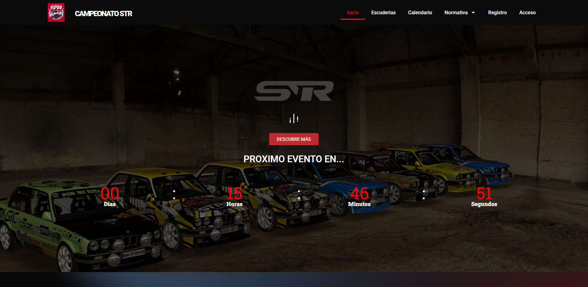 Captura del proyecto Campeonato STR